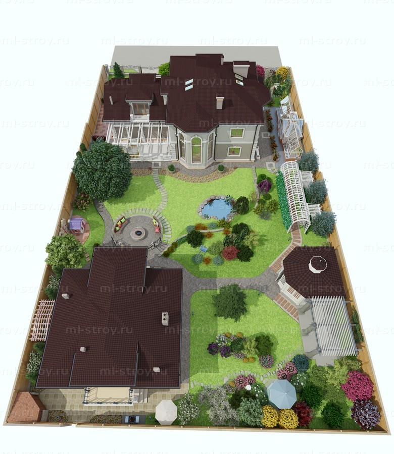 Ландшафтный дизайн загородного дома в Сочи
